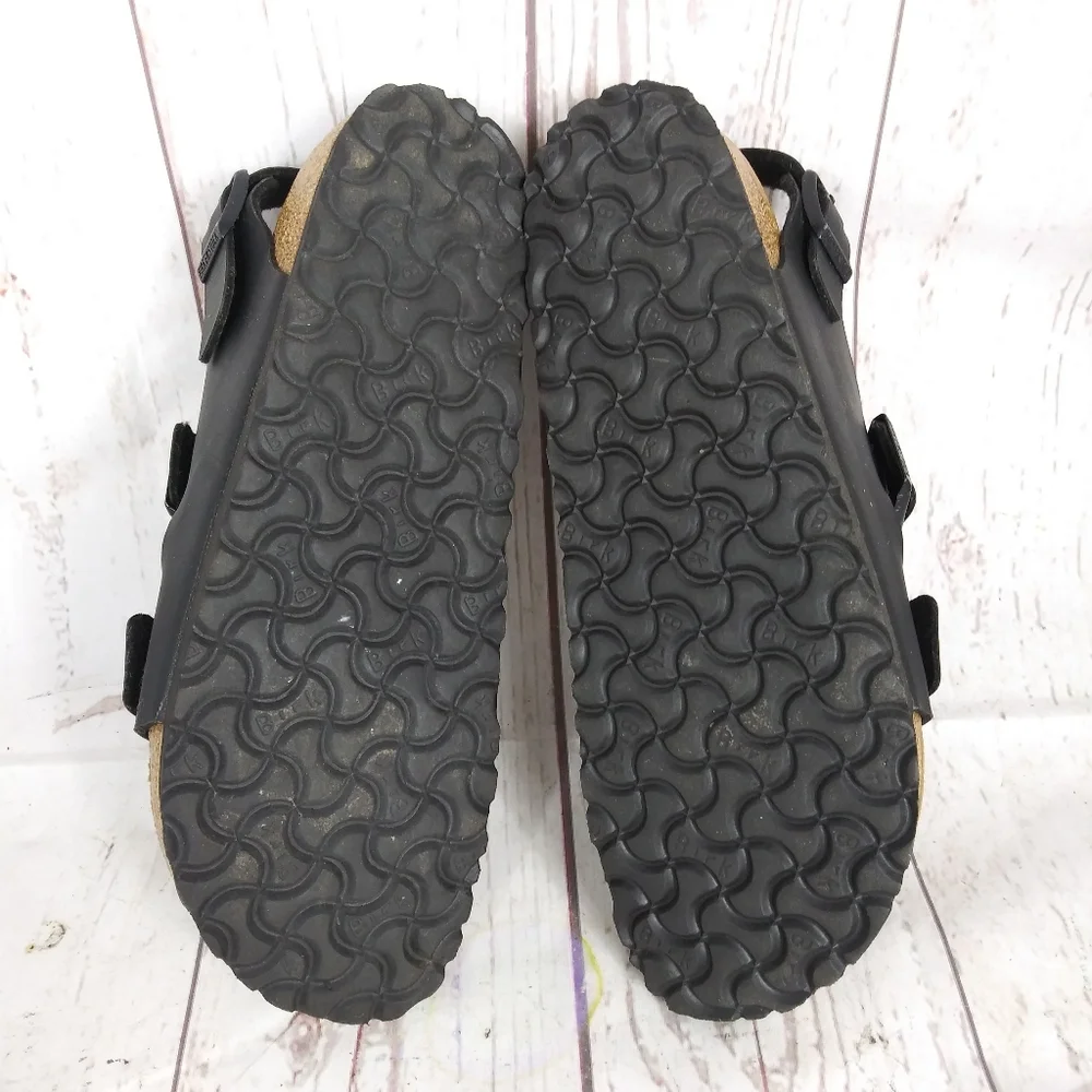 Birkenstock Milano Sandals Shoes Mens 44 Size 11 Brown Leather Slingback 3 Strap - Picture 10 of 13